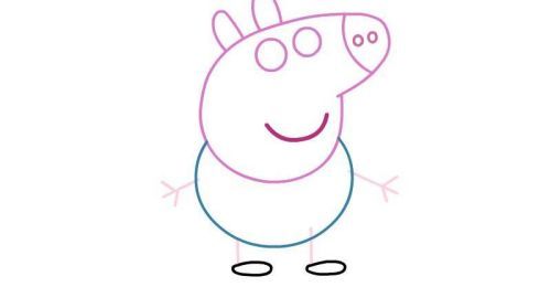 彩色简单佩奇简笔画怎么画  简单漂亮佩奇简笔画画法图解
