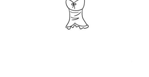 晚礼服公主裙简笔画图片大全 简单又漂亮公主裙简笔画怎么画
