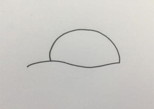 侧面鸭舌帽简笔画步骤画法 彩色鸭舌帽简笔画图片大全
