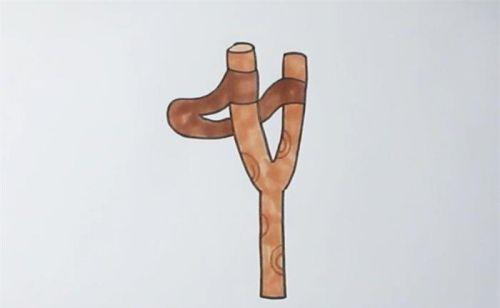 带颜色弹弓简笔画怎么画 彩色弹弓简笔画儿童画教程图解