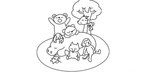 场景动物园简笔画教学画法 带颜色动物园简笔画怎么画