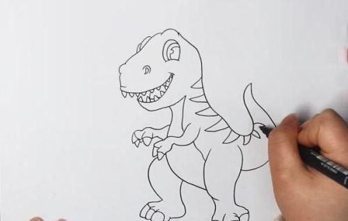 凶猛霸王龙简笔画教学画法 可怕霸王龙简笔画怎么画