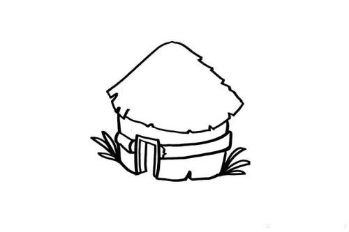 彩色带颜色茅草屋简笔画怎么画 简单又好看茅草屋简笔画教程步骤