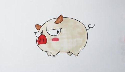 彩色可爱小猪简笔画怎么画 简单又漂亮小猪简笔画教学带步骤