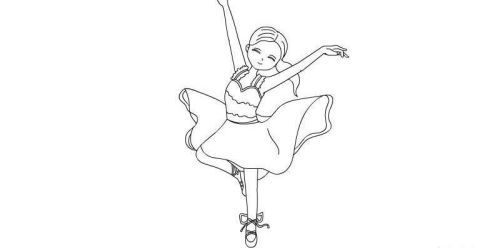 彩色好看小女孩跳舞简笔画步骤 芭蕾小女孩跳舞简笔画怎么画