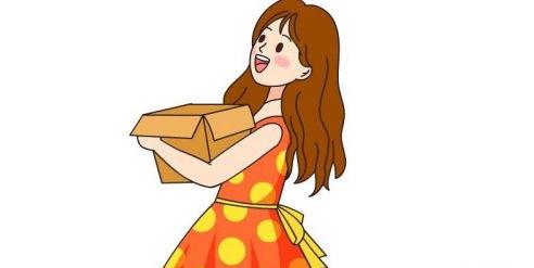 彩色女孩取快递简笔画怎么画 超级简单收快递简笔画教程