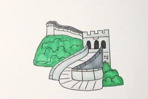 简单彩色长城简笔画怎么画 万里长城长城简笔画图片大全