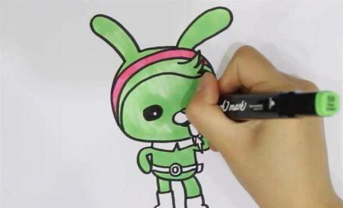 可爱彩色卡通兔子简笔画怎么画 带颜色卡通兔子简笔画步骤图解