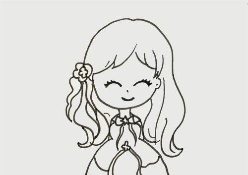 简单又漂亮公主简笔画怎么画 可爱美少女公主简笔画步骤教学