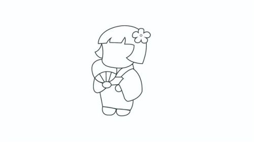 仙女带颜色手绘长裙汉服简笔画画法教学 古风手绘长裙汉服简笔画怎么画