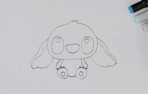 彩色卡通史迪仔简笔画怎么画 可爱史迪仔人物简笔画教学带步骤