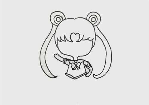 公主美少女战士简笔画教程步骤 q版彩色美少女战士简笔画怎么画