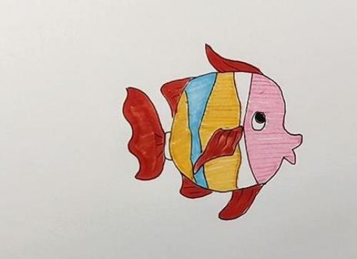 儿童带颜色小鱼简笔画画法步骤 简单又可爱小鱼简笔画怎么画