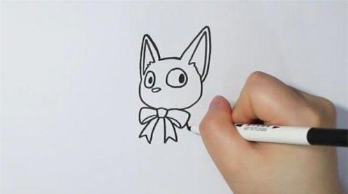 简单可爱小猫咪简笔画步骤画法 涂色彩色小猫咪简笔画怎么画