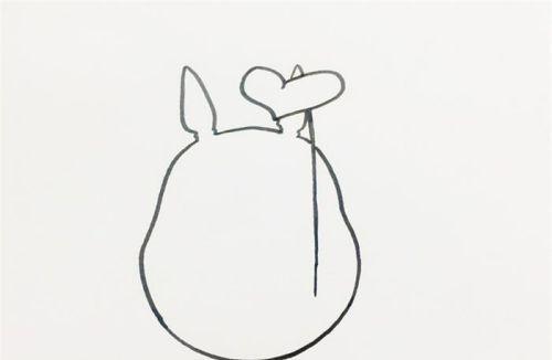 可爱动漫龙猫简笔画教程图解 彩色打伞龙猫简笔画怎么画