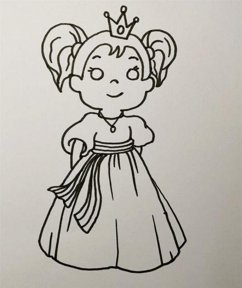 彩色美少女公主简笔画步骤教学 简单又漂亮公主简笔画怎么画
