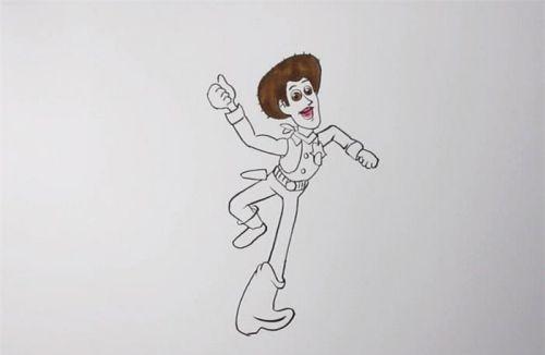 彩色玩具总动员胡迪简笔画怎么画 简单玩具总动员胡迪简笔画画法图解