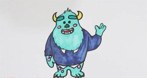 彩色怪兽大学毛怪怎么画 简单又漂亮毛怪简笔画步骤图解
