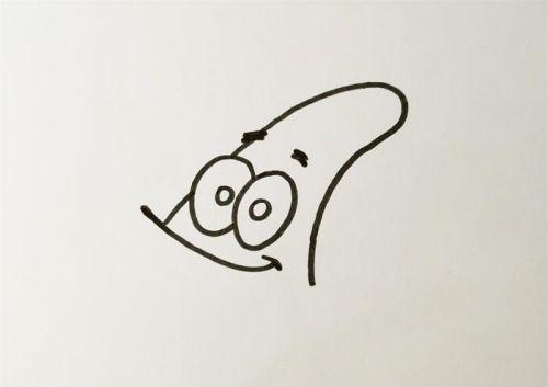 可爱带颜色派大星简笔画步骤教程 卡通动漫派大星简笔画怎么画