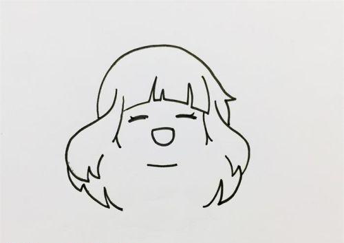 q萌可爱动漫小女孩简笔画图解教学 漂亮可爱动漫小女孩简笔画怎么画