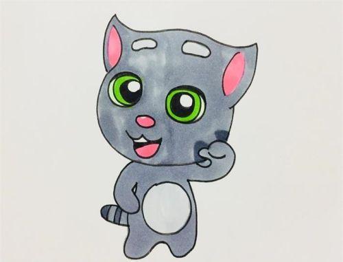 可爱彩色汤姆猫简笔画怎么画 全身卡通汤姆猫简笔画画法步骤