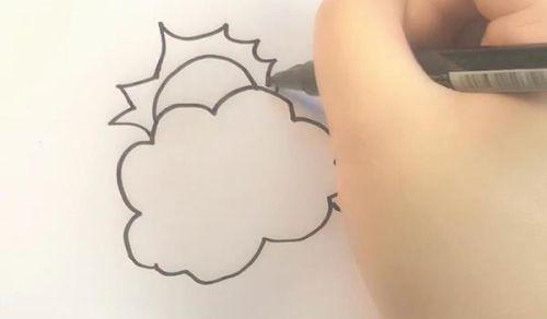 带颜色涂色太阳云朵简笔画怎么画 彩色太阳云朵简笔画画法教学