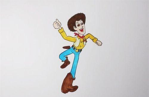彩色玩具总动员胡迪简笔画怎么画 简单玩具总动员胡迪简笔画画法图解