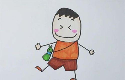 彩色简单卡通小男孩简笔画怎么画 可爱卡通小男孩简笔画图片大全可爱