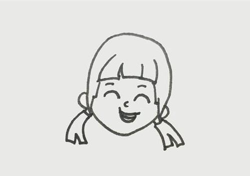 卡通穿裙子小女孩简笔画教学画法  彩色可爱穿裙子小女孩简笔画怎么画