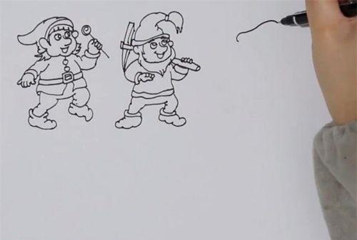 卡通七个小矮人简笔画步骤教学 彩色七个小矮人简笔画怎么画