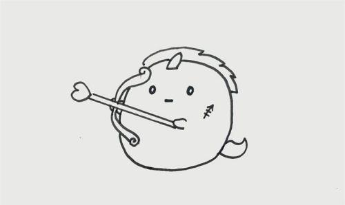q版简单男生射手座简笔画怎么画 女孩可爱射手座简笔画教程带步骤
