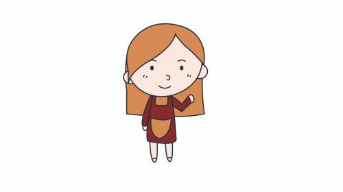 全身彩色小女孩简笔画教学图解 漂亮可爱小女孩简笔画怎么画