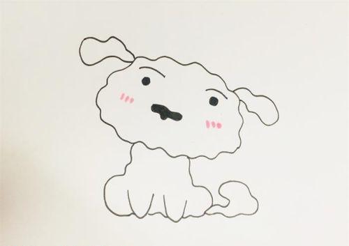 蜡笔小新宠物狗小白简笔画教学图解 简单蜡笔小新小狗小白简笔画怎么画