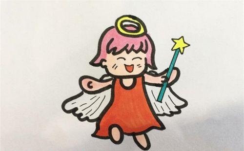 呆萌小女孩小天使简笔画教程带步骤 带翅膀Q版小天使简笔画怎么画