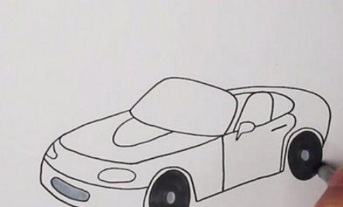 帅气跑车简笔画儿童画教学画法 彩色简单跑车简笔画儿童画怎么画