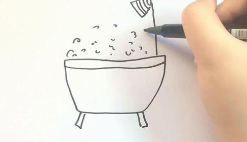 彩色浴缸简笔画怎么画 漂亮简单卡通版浴缸简笔画画法教学-素描自学网 彩色浴缸简笔画怎么画 漂亮简单卡通版浴缸简笔画画法教学