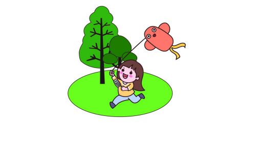 小女孩放风筝简笔画怎么画 简单又好看放风筝简笔画图片大全