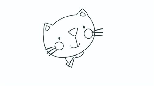 彩色简单小猫咪简笔画怎么画 可爱涂色小猫咪简笔画步骤教学