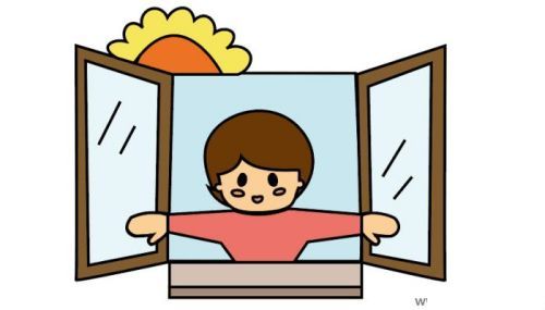 卡通彩色开窗通风简笔画怎么画 疫情开窗通风简笔画教学带步骤
