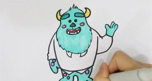 彩色怪兽大学毛怪怎么画 简单又漂亮毛怪简笔画步骤图解