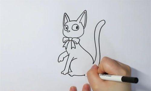 简单可爱小猫咪简笔画步骤画法 涂色彩色小猫咪简笔画怎么画