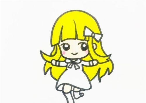 漂亮可爱卡通小女孩简笔画怎么画 二次元可爱卡通小女孩简笔画步骤图解