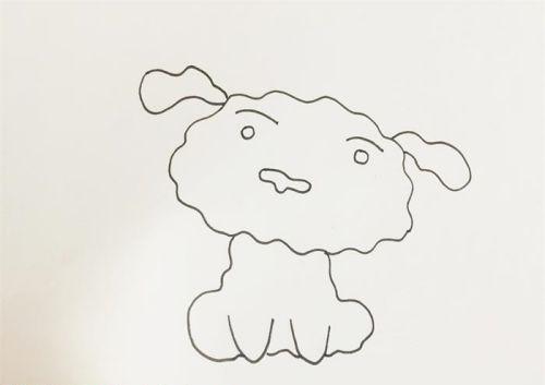 蜡笔小新宠物狗小白简笔画教学图解 简单蜡笔小新小狗小白简笔画怎么画
