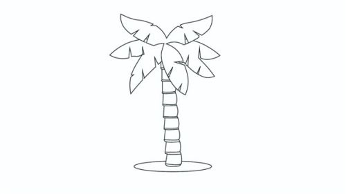 彩色海边椰子树简笔画怎么画 带颜色椰子树简笔画步骤教学