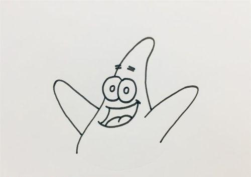 彩色简单派大星简笔画怎么画 卡通动漫派大星简笔画教程带步骤