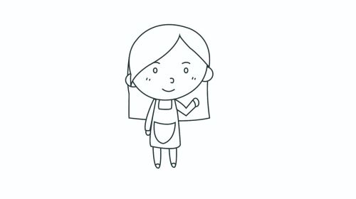 全身彩色小女孩简笔画教学图解 漂亮可爱小女孩简笔画怎么画