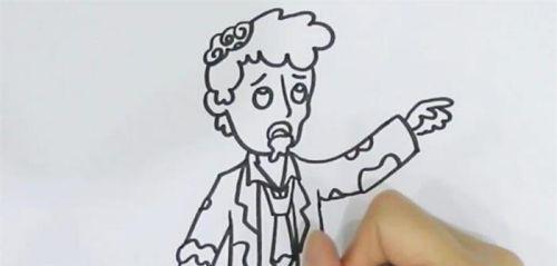 可爱简答丧尸简笔画教程图解 全身恐怖丧尸简笔画怎么画