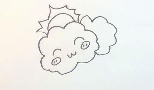 带颜色涂色太阳云朵简笔画怎么画 彩色太阳云朵简笔画画法教学