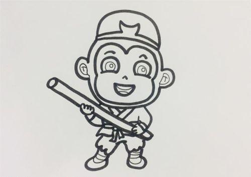 可爱卡通孙悟空简笔画教程图解 简单又帅孙悟空简笔画怎么画