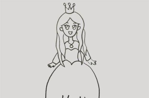 长裙美少女公主简笔画教程带步骤 简单又漂亮公主简笔画怎么画